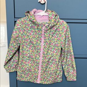 Cat & Jack Floral Hooded Rain Jacket in Lavender, Yellow & Green